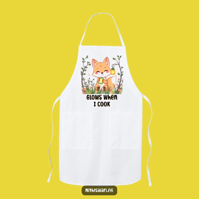 Funny Smiling Fox Lantern Apron - Playful Peek Kitchen Gift