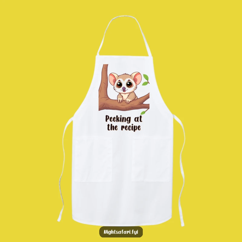 Funny Tarsier Large Eyes Apron: Cook with Playful Curiosity