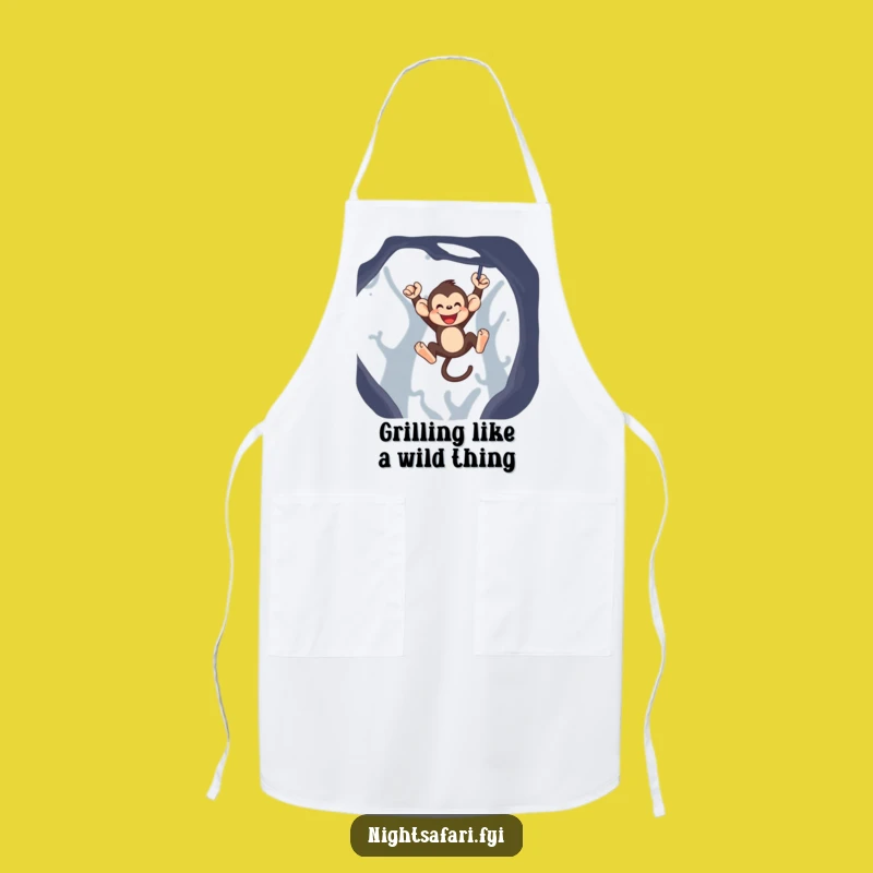 Funny Monkey Apron - Playful Swinging Primate Chef Bib, Hilarious Funny Gift
