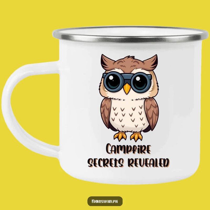 Funny Owl Camping Mug: Curious Peering for Adventurous Gifts