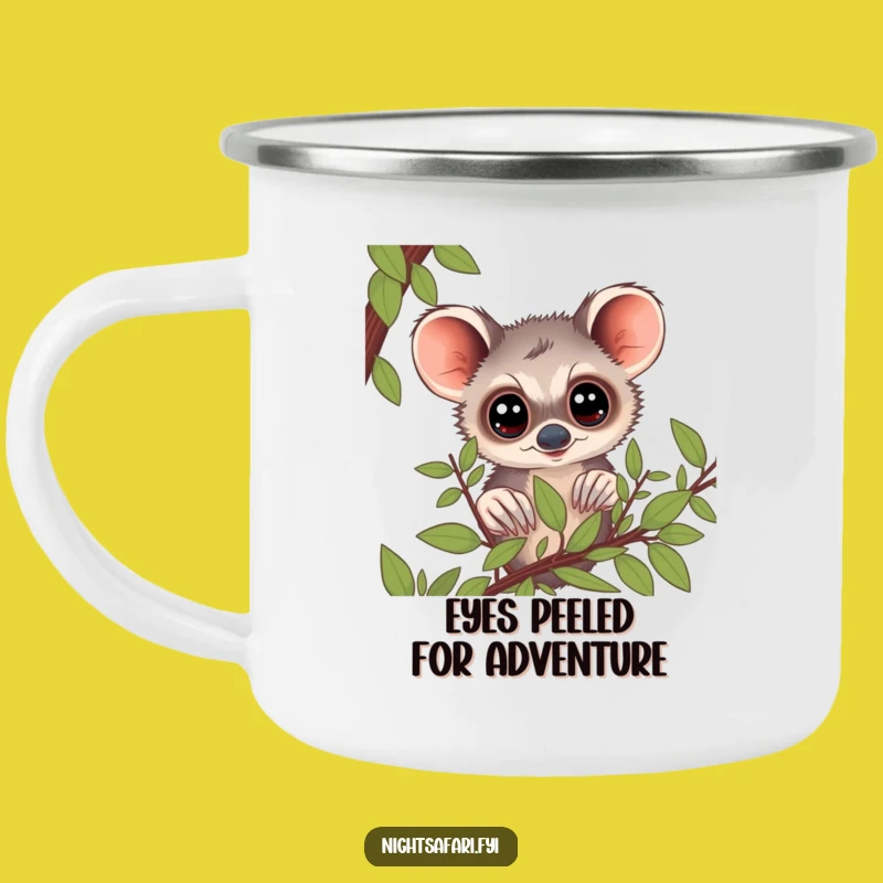 Funny Bushbaby Big Eyes Camping Mug Rugged Gift For Nighttime Adventures