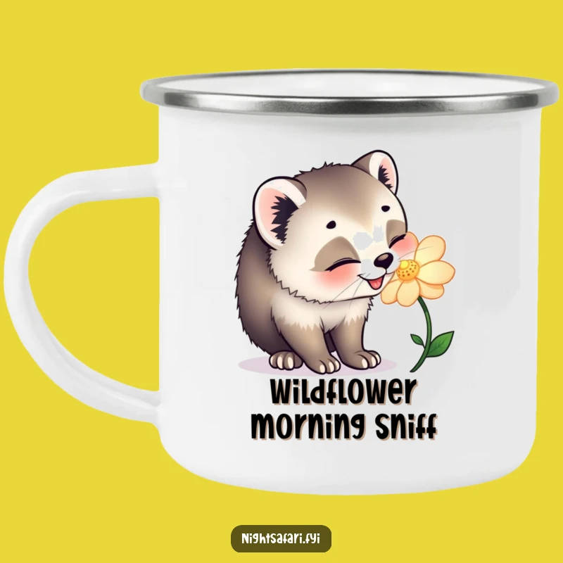 Funny Civet Cat Flower Camping Mug - Nature Adventure Cup, Perfect Outdoorsy Gift