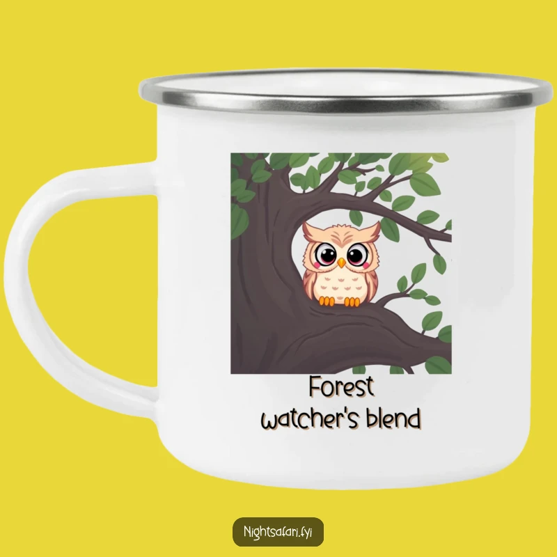 Funny Curious Owl Camping Mug - Your Night Watch Companion!