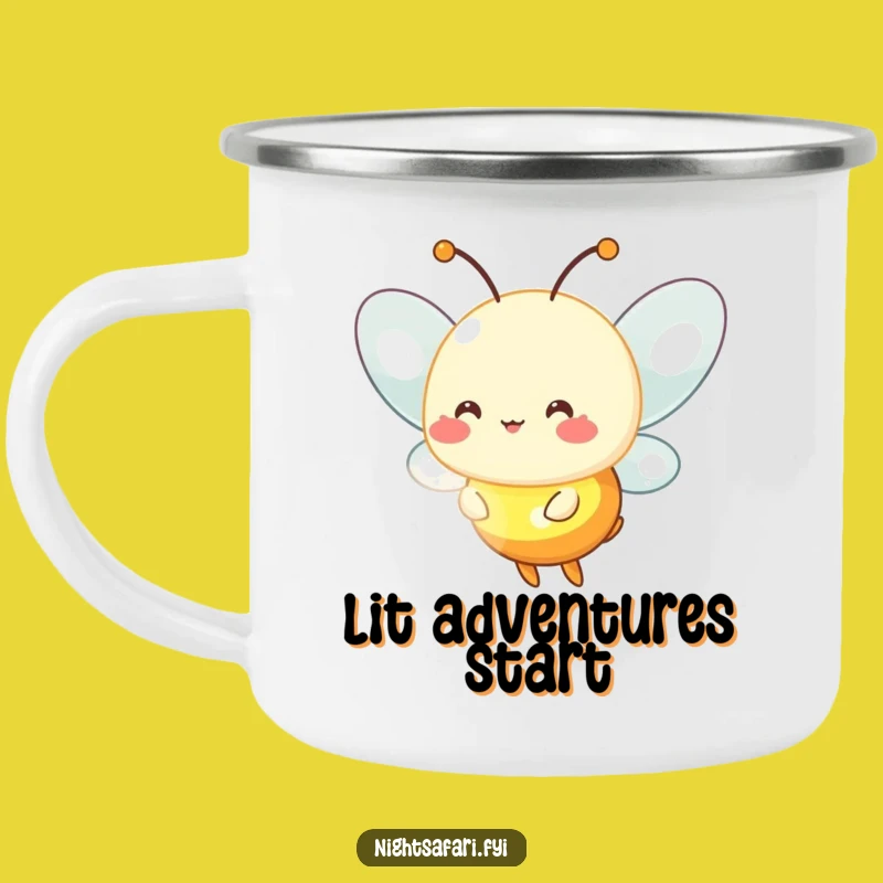 Funny Firefly Camping Mug - Glowing Light Enamel Cup, Perfect Funny Gift