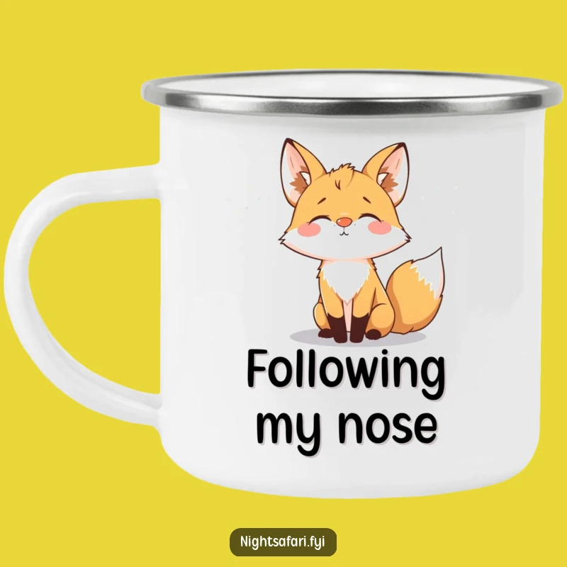 Funny Fox Glowing Nose Camping Mug: Night Sky Humor, Great Funny Gift