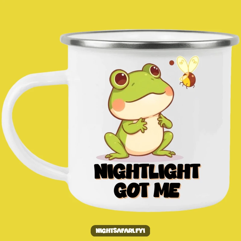 Funny Frog Startled Camping Mug: Comical Firefly Adventure Drinkware