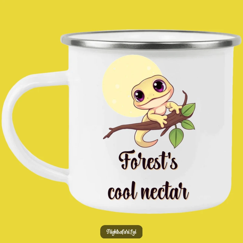 Funny Gecko Camping Mug - Moonlit Outdoor Adventure, Funny Gift