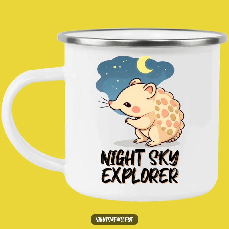 Funny Pangolin Camping Mug: Curious Character's Night Adventure