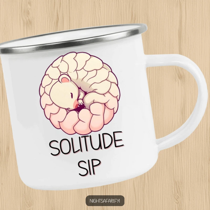 Funny Pangolin Camping Mug: A shy pangolin curled into a playful ball, ready for campfire brews, offering unique charm outdoors.