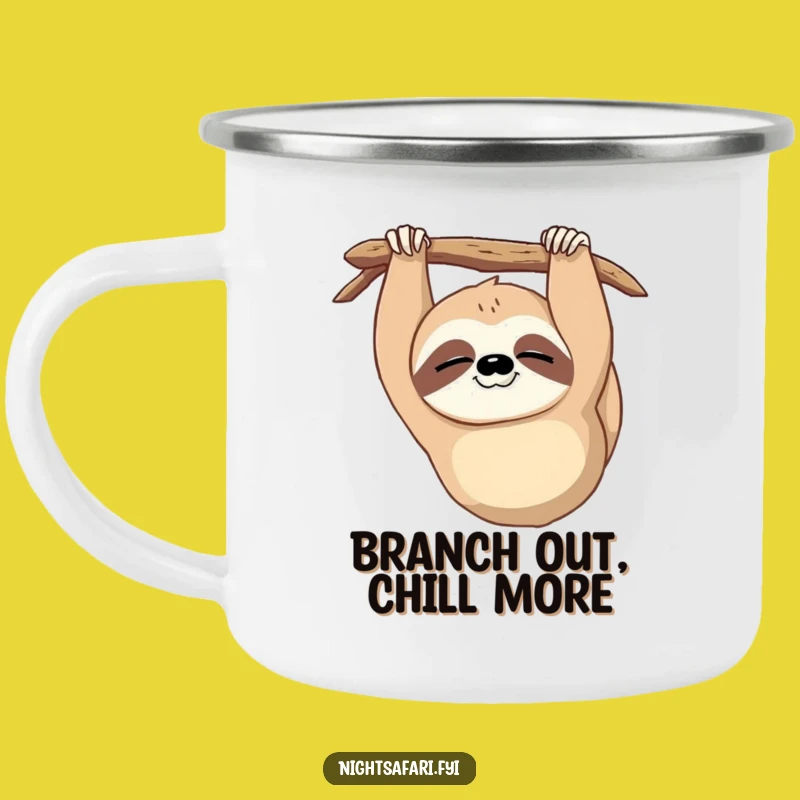 Funny Sloth Camping Mug: Sleepy Wink for Adventurous Gifts
