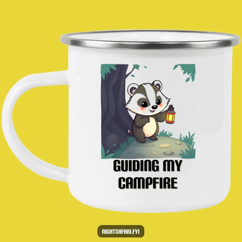 Funny Badger Lantern Camping Mug: Trail Humor, Great Funny Gift