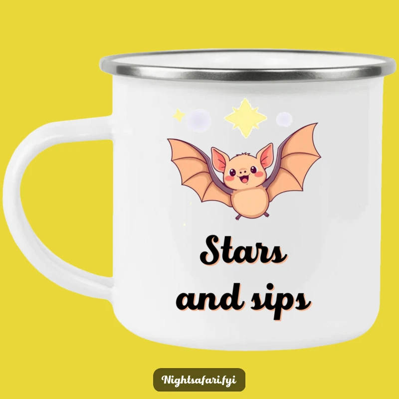 Funny Fruit Bat Camping Mug: Starry Night Cup for Outdoor Magic