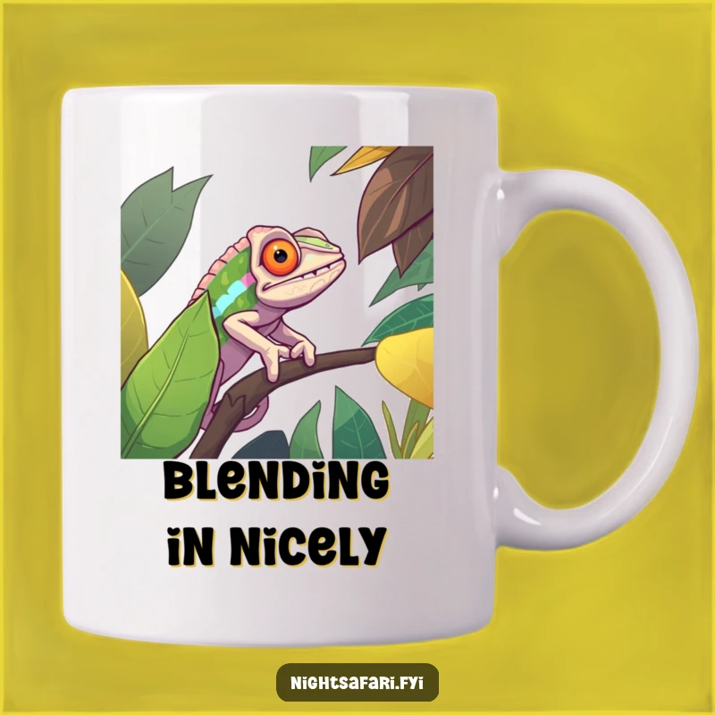Funny Chameleon Mug: Determined Camouflage Master Gift for Nature Lovers