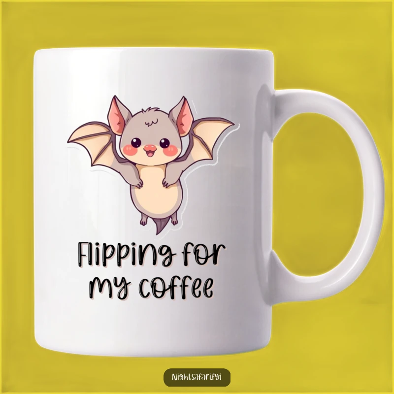 Funny Bat Mug - Playful Flying Reptile Gift for Bat Lovers