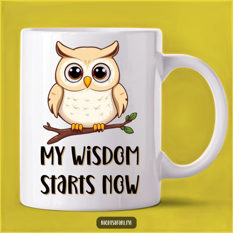 Funny Wide-Eyed Owl Mug - Adorable Wise Bird Perched Design, Perfect Funny Gift