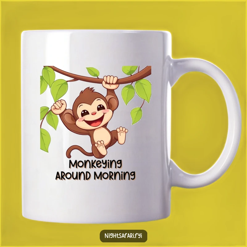 Funny Monkey Vine Mug: Swinging Primate Humor, Perfect Jungle Adventure Gift