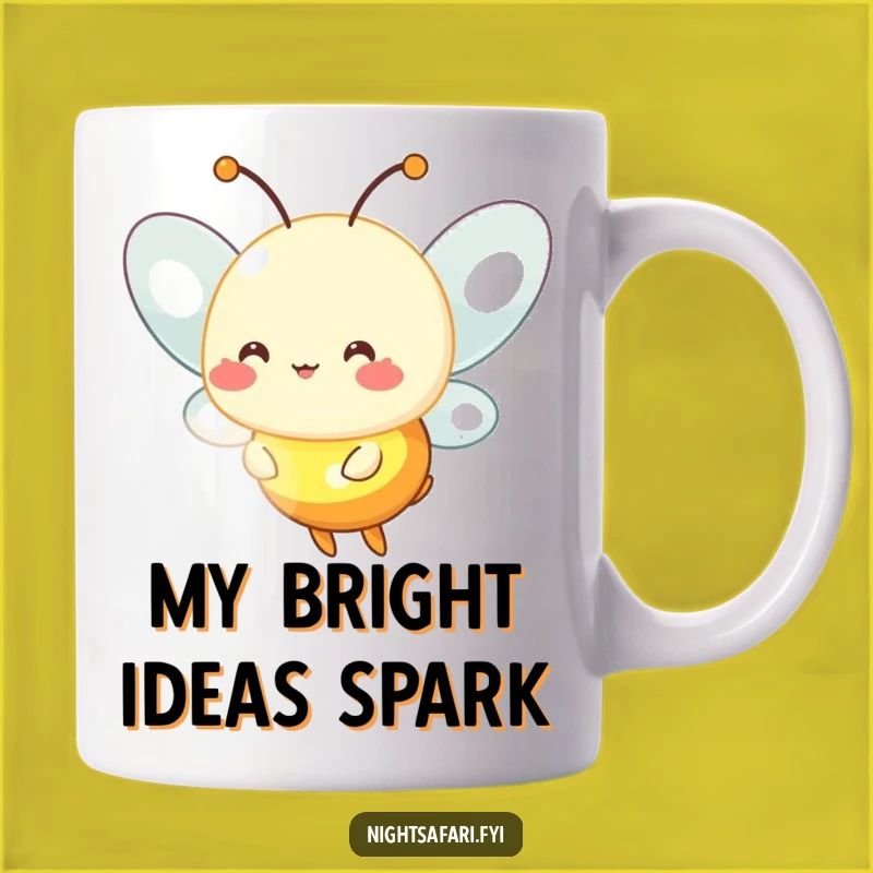 Funny Firefly Mug - Glowing Light Character Design, Warm & Funny Gift