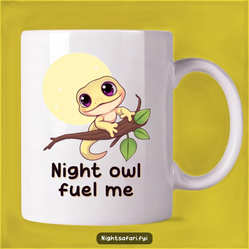Funny Gecko Mug - Cute Moonlit Reptile Gift for Gecko Lovers