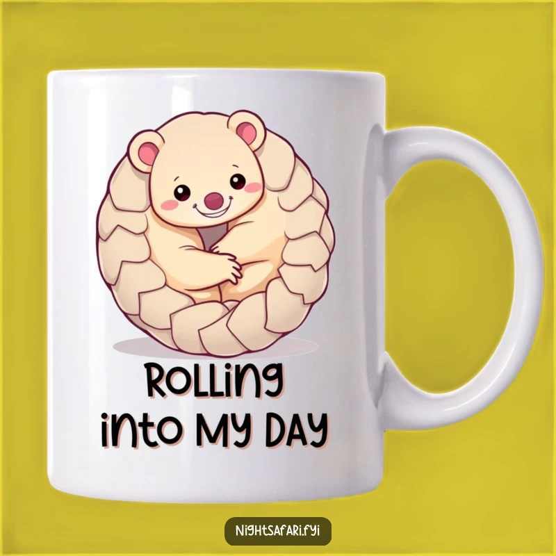 Funny Pangolin Mug: Playful Ball Design, Perfect for Cute Animal Lovers
