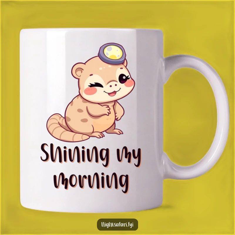 Funny Winking Pangolin Headlamp Mug - Unique Humorous Gift for Night Owls