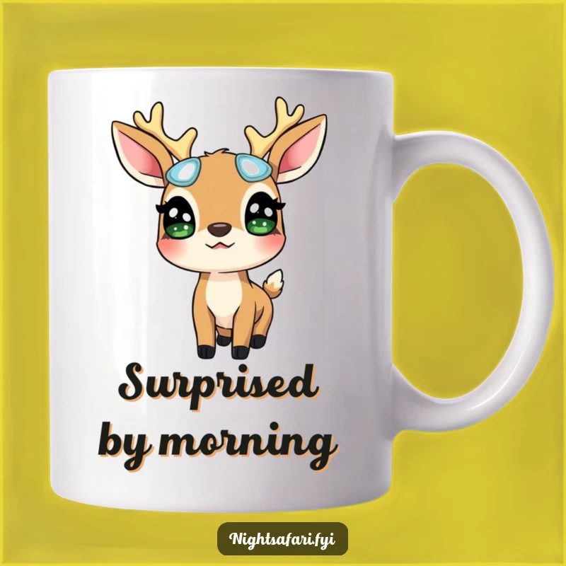 Funny Deer Glowing Eyes Mug: Surprised Wildlife Is A Perfect Funny Gift For Nature Lovers