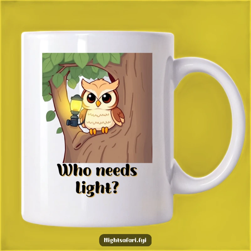 Funny Owl Headlamp Mug: Curious Night Owl Humor, Perfect Gift