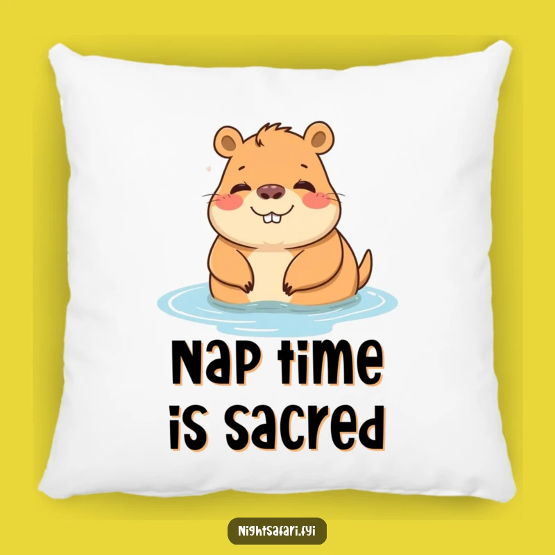 Cozy Funny Capybara Pillow: Relaxation by Water Comfort