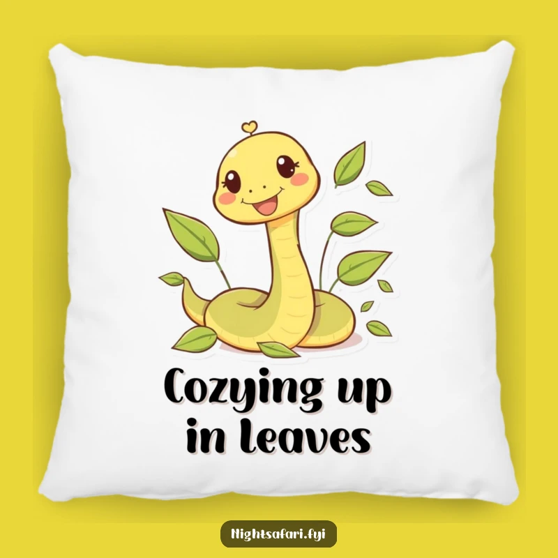 Funny Snake Pillow: Happy Character's Soft Leafy Slither