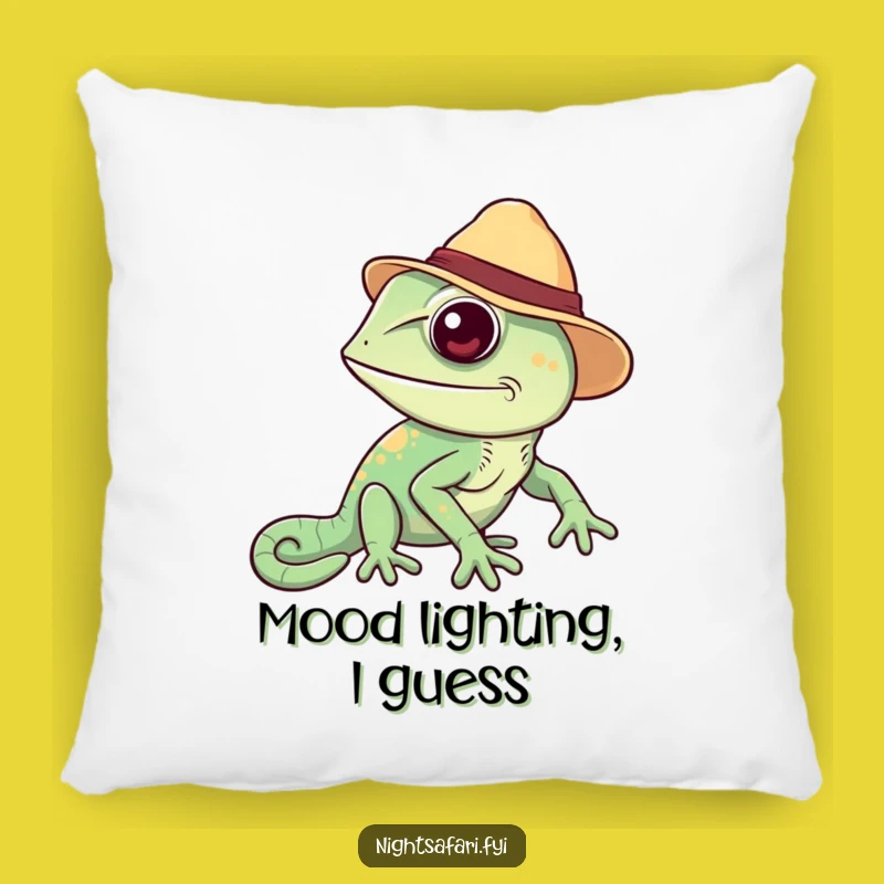 Funny Chameleon Safari Hat Pillow Soft Gift For Colorful Home Decor Lovers