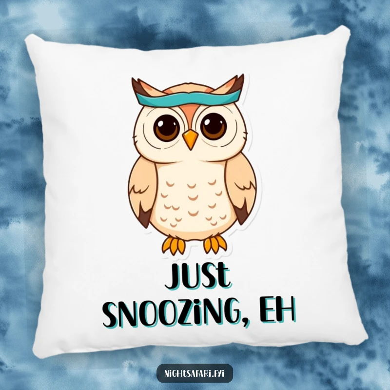 Funny Owl Headband Pillow: A cute owl wearing a headband hoots, offering comfort and wise charm, a delightful funny gift.