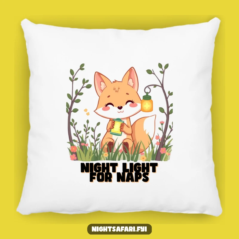 Funny Smiling Fox Pillow - Cozy Playful Lantern Accent Gift