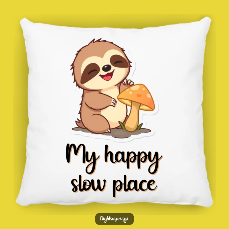 Funny Sloth Pillow - Soft Mushroom Reach Cushion, Cozy Funny Gift