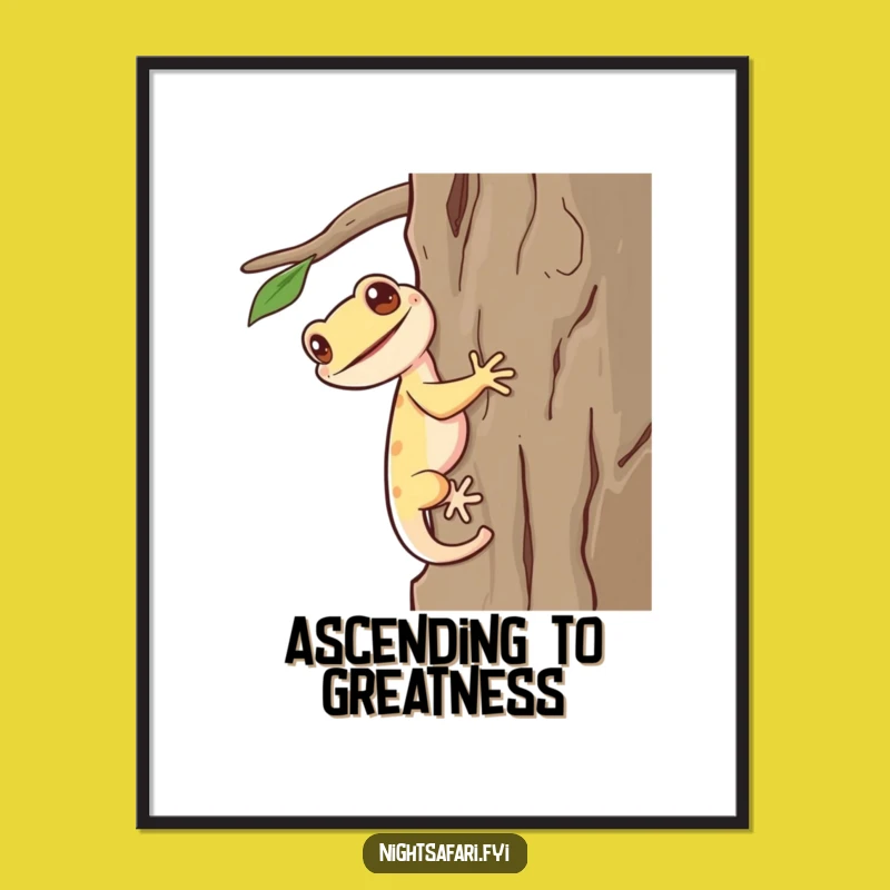 Funny Giggling Gecko Digital Art Print Instant Joy For Wall Decor