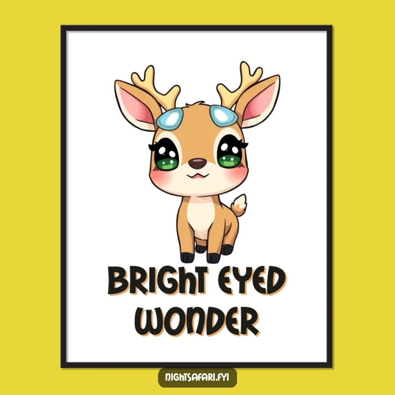 Funny Deer Glowing Eyes Digital Art: Bring Woodland Magic To Your Walls Gift