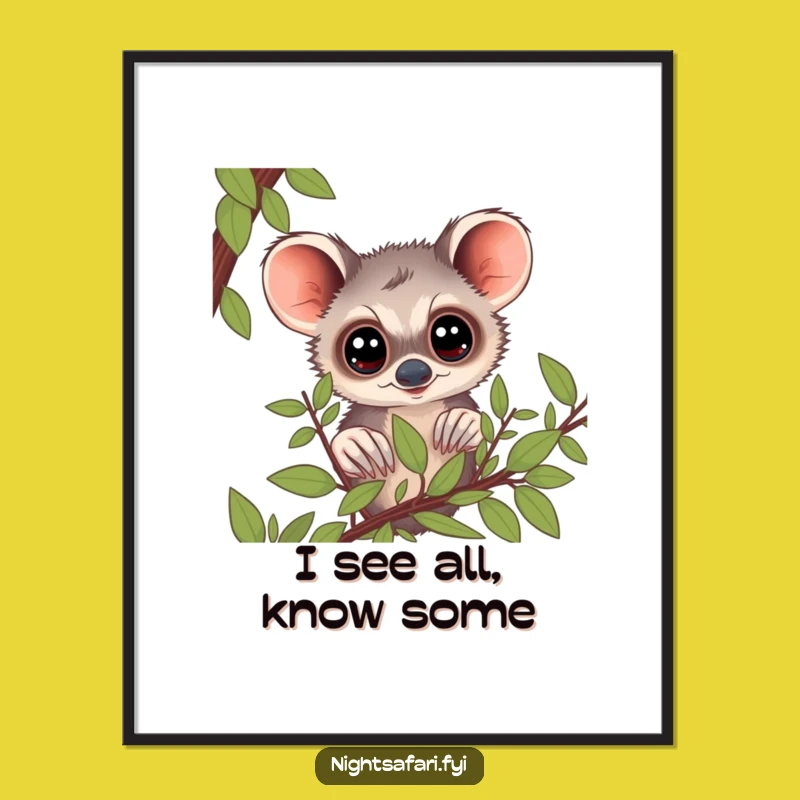 Funny Bushbaby Big Eyes Digital Art Print Instant Wonder For Your Walls