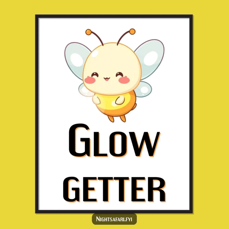 Funny Firefly Digital Art Print - Glowing Light Downloadable Decor, Instant Funny Gift