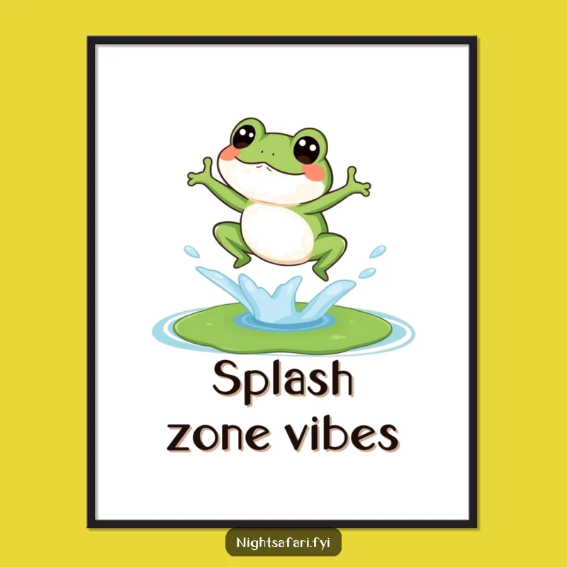 Funny Giggling Frog Digital Art Print - Instant Download of Hilarious Amphibian Joy