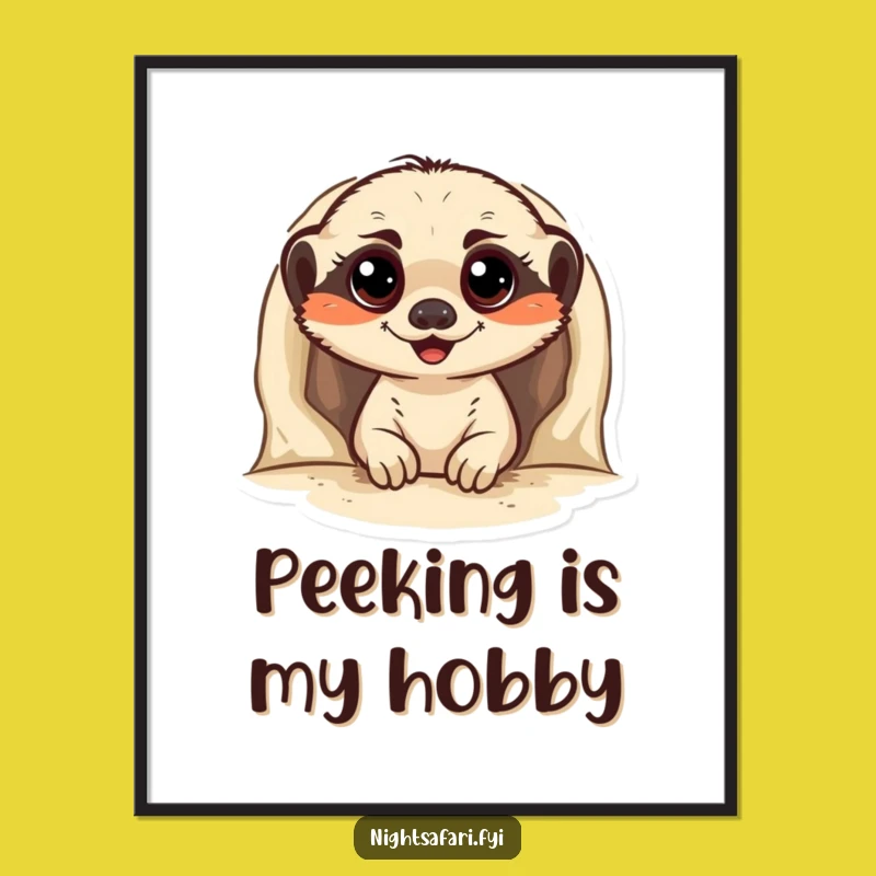 Funny Meerkat Digital Art: Cheerful Peeker's Wide Eyes for Instant Joyful Decor Gift
