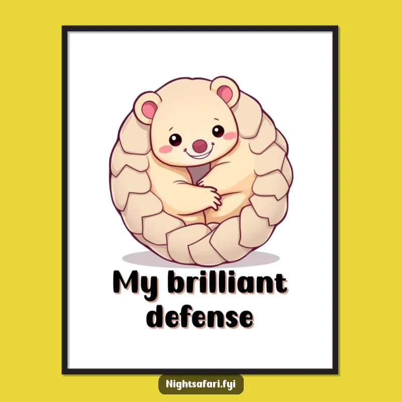 Funny Pangolin Digital Print: Playful Ball Art for Instant Decor