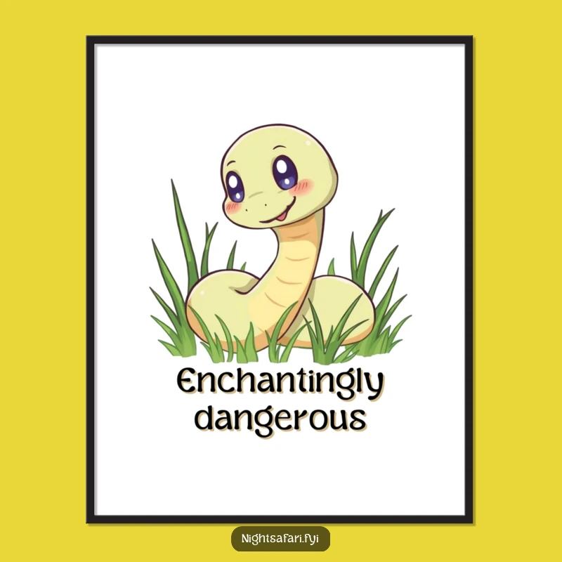 Funny Snake Digital Print - Glowing Eyes Art, Embrace the Humor Gift