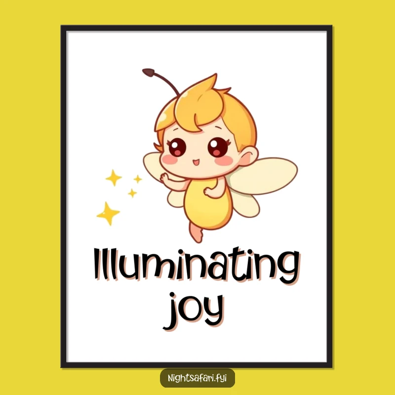 Funny Firefly Light Digital Art Print - Whimsical & Playful Decor