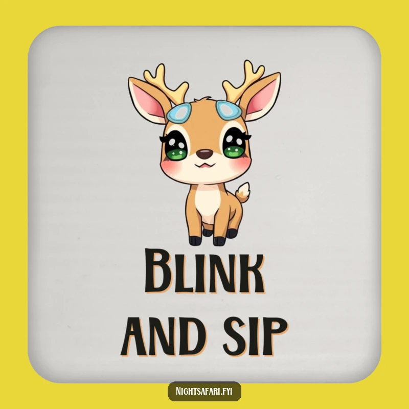 Funny Deer Glowing Eyes Coaster: Protect Surfaces With Magical Forest Style Gift