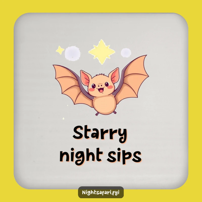 Funny Fruit Bat Coaster Set: Starry Night Protection for Tables