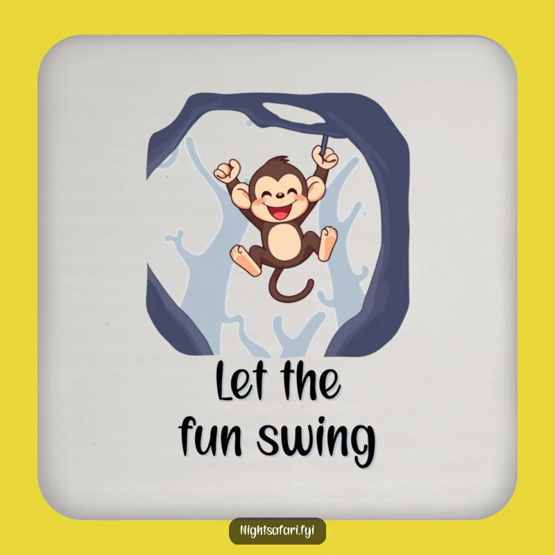 Funny Monkey Coaster - Playful Swinging Primate Drink Protector, Unique Funny Gift