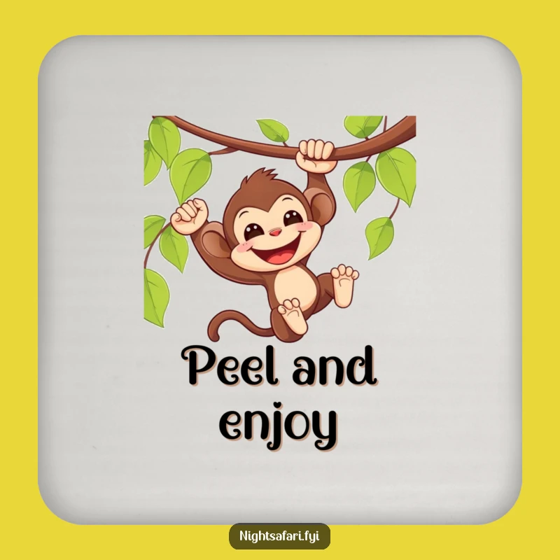 Funny Monkey Vine Coaster Set: Protect Surfaces with Primate Humor, Perfect Gift