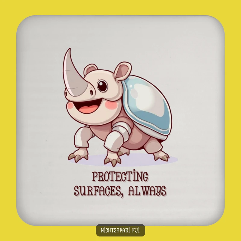 Funny Rhinoceros Beetle Coaster Set Protect Surfaces With Sturdy Humor