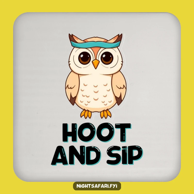 Funny Owl Headband Coaster: Protect Surfaces With Wise Owl Charm Gift