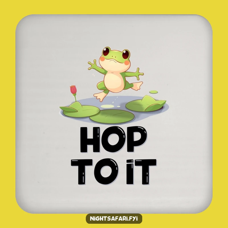 Funny Playful Frog Coaster, Lily Pad Leaping Drink Protector