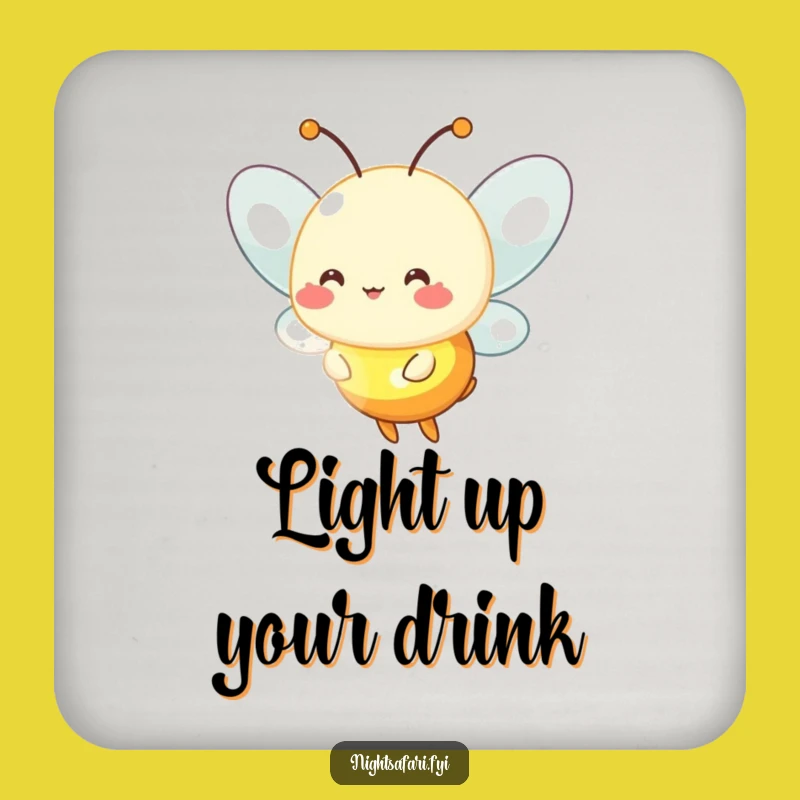 Funny Firefly Coaster - Glowing Light Drink Protector, Unique Funny Gift