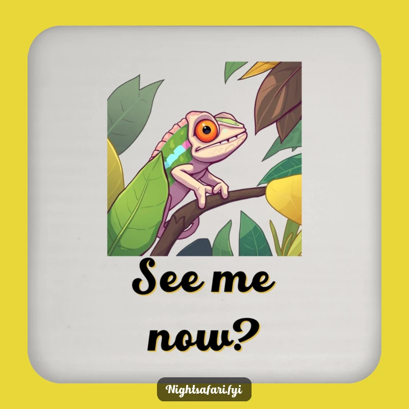 Funny Chameleon Coaster: Determined Disguise Protection for Tables